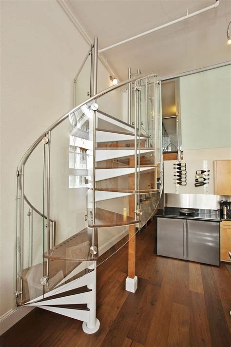 Glass And Stainless Steel Spiral Staircase Spiral Staircase Loft Bed Home