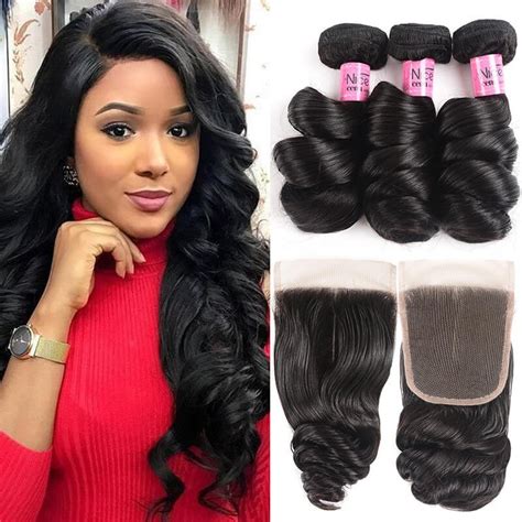 UNice Hair Icenu Series 3 Bundles Loose Wave Hair And Closure 100