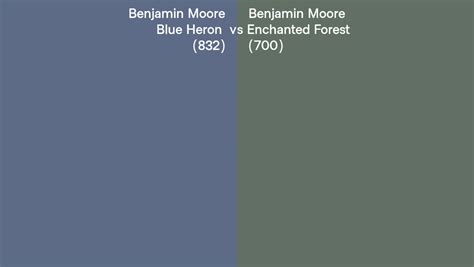 Benjamin Moore Blue Heron Vs Enchanted Forest Side By Side Comparison