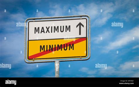 street sign maximum  minimum stock photo alamy