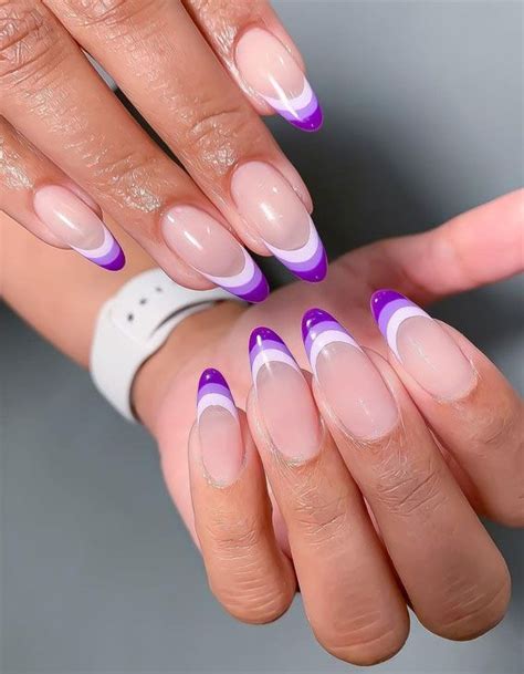 Purple And Black French Tip Nails A Bold And Elegant Style Statement