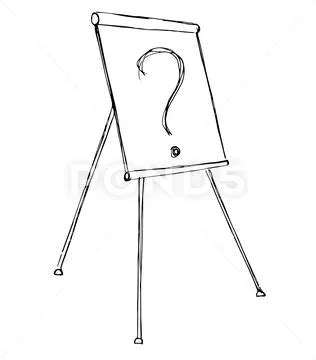 Flip Chart Isolated On White Background Sketch Vector Illustration