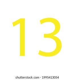 number thirteen simple clip art vector stock vector royalty