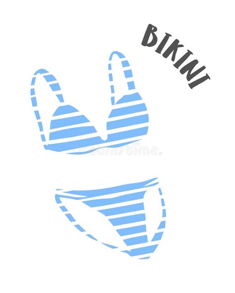 Summer Swimsuit Bikini Drawing Hand Painted With Ink Stock Vector Illustration Of Paintbrush
