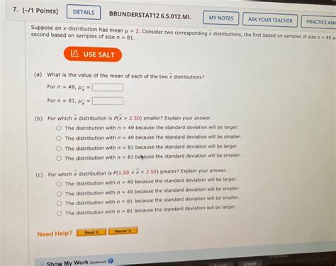 Solved 7 1 Points DETAILS BBUNDERSTAT12 6 5 012 MI MY Chegg