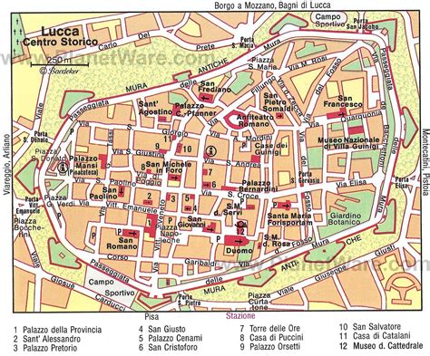 Lucca Map Tourist Attractions Lucca Italy Tourist Map Lucca