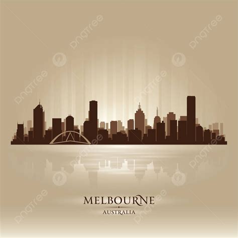 Melbourne Australia Skyline City Silhouette Skyline Sunrise Coast ...