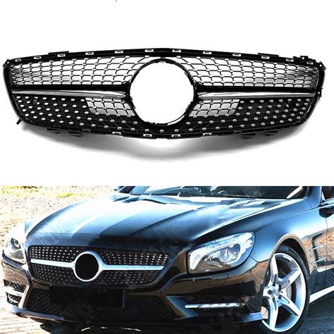 Front Grill Grille Cover Kit Black For Mercedes Benz R Sl Class