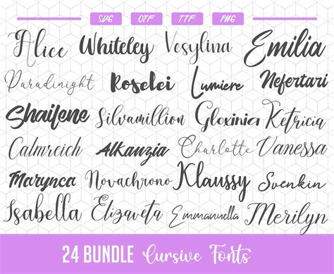 Cursive Font Svg Cursive Font Cricut Font Svg Bundle Silhouette Cursive ...