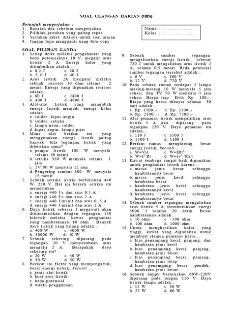 dokumen tips soal ulangan harian ulangan harian smp  arrahmat