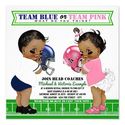 Football Gender Reveal Baby Shower Invitations