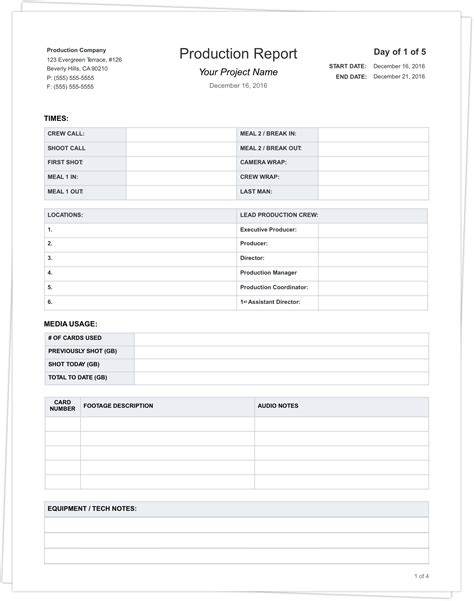 Download Free Daily Production Report Template