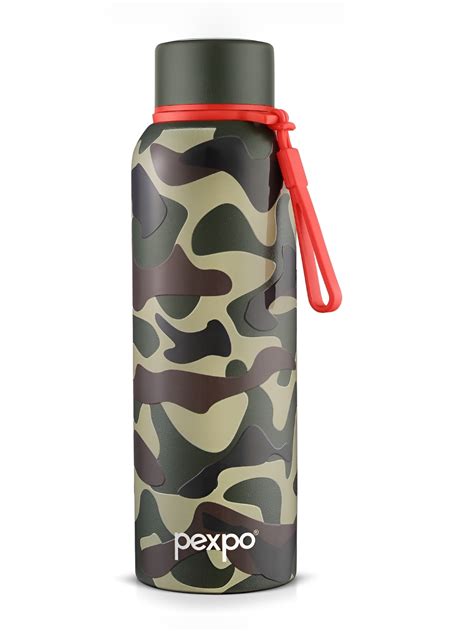 Buy Pexpo Bravo Green Military Thermosteel Isi Certified Hot Uv Flask Water Bottle Bravo Ml
