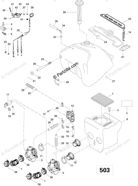 Ski Doo 1996 SKANDIC 500 OEM Parts Diagram For Fuel System 500