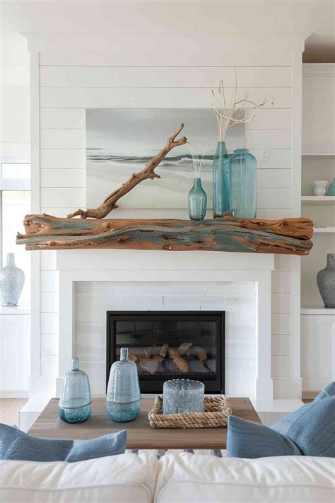 40 Modern Mantel Decor Ideas To Elevate Your Fireplace With Style Beach House Interior Design