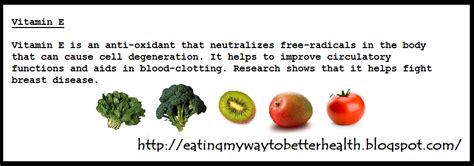 Eating My Way To Better Health Vitamin E Food Chart