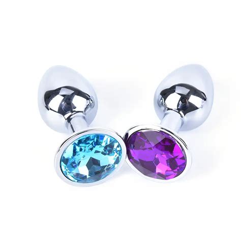 1PCS Stainless Steel Booty Beads Jewelled Anal Butt Plug Small Size Metal Crystal Anal Plug Sex
