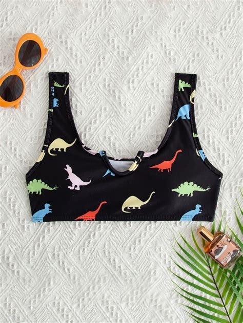 Dinosaur Print Bikini Top