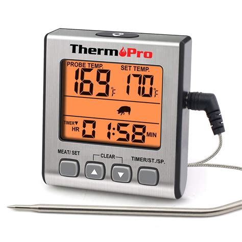 ThermoPro TP-16S Digital Meat Thermometer Smoker Candy Food BBQ Cooking ...