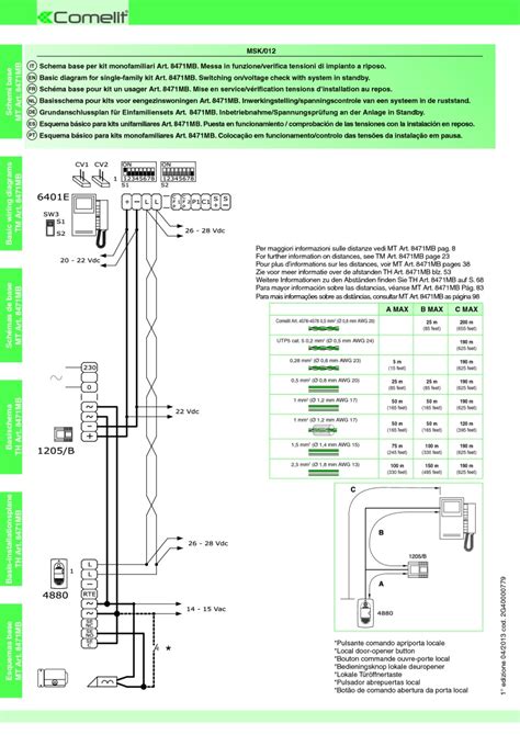 comelit wiring diagrams