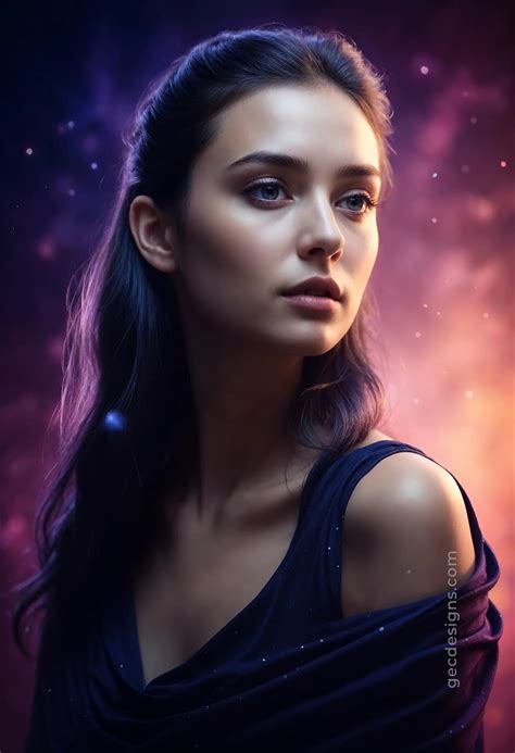 Hyper Realistic Beautiful young woman with neon background wallpaper image | GEC Designs