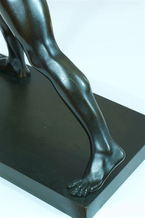 Proantic Old Large Bronze From The Grand Tour Portrait Naked Man Anti