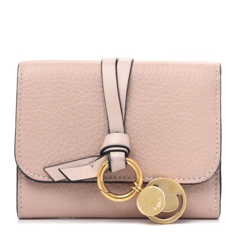 CHLOE Calfskin Alphabet Trifold Wallet Blush Nude 787891 FASHIONPHILE