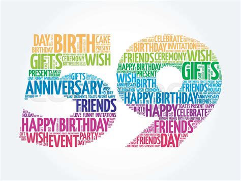 Happy 59th Birthday Word Cloud Stock Vector Colourbox