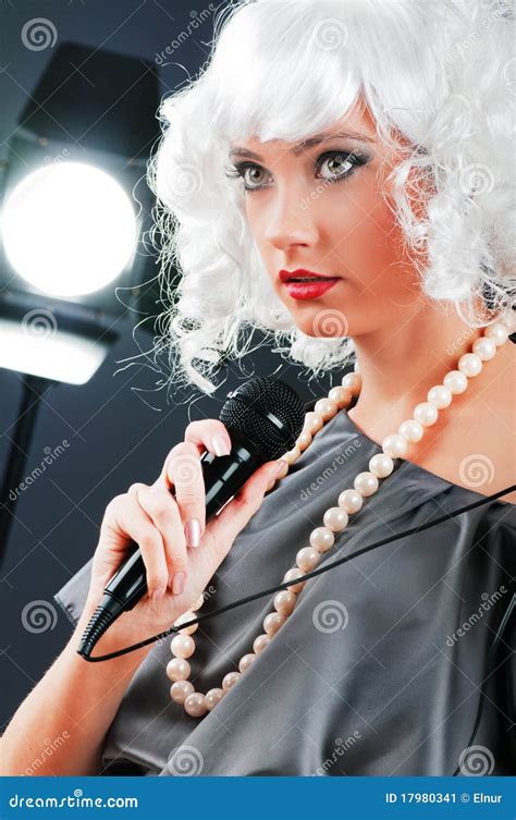 pop star singing  song stock image image  audio