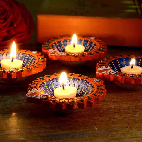 set   handmade designer diyas diwali diyas