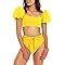 Amazon Fisoew Women S High Waist Bikini Sets Tie Knot Tummy Control Swimwear Piece