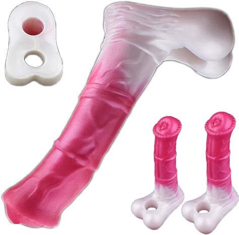 ScreaAss Flüssiges Silikon Penis Sleeve Realistische Tier Pferde Dildo