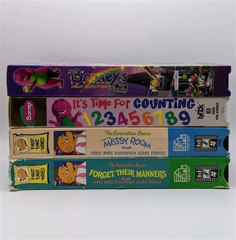 Vintage 90s Vhs Lot Disneykids Movies Barney Grinch Beauty And The