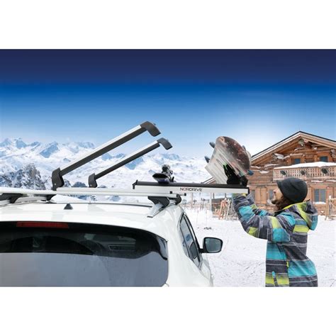 Porte Skis En Aluminium Paires Pour Barres De Toit Accessoires Auto