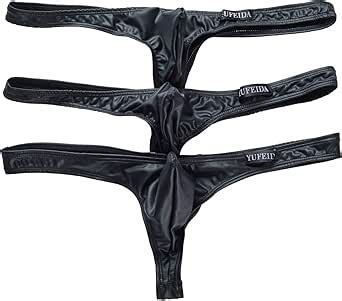 YUFEIDA Men S Lingerie G String Thongs Underwear Sexy Low Rise Bikini Black Underpants At Amazon