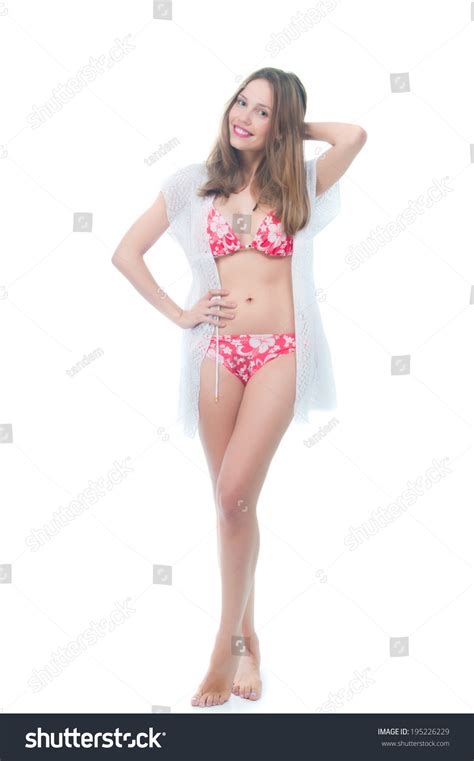 Beautiful Woman Bikini White Background Stock Photo 195226229 Shutterstock
