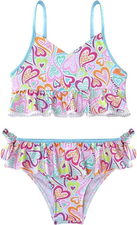 Oyolan Oyolan Mädchen Bademode Bikini Se Kinder Sommer Zweiteiler Badeanzug Set Rüschen Crop Top