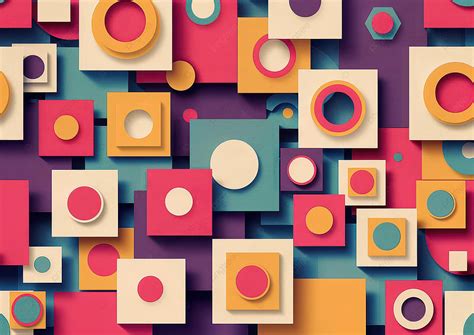 Vibrant Geometry Exploring A Mix Of Colors And Geometric Shapes Concept