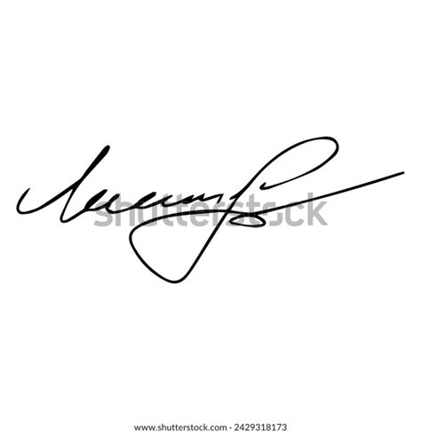 Autograph Fictitious Handwritten Fake Signature Isolated Stock Vector ...