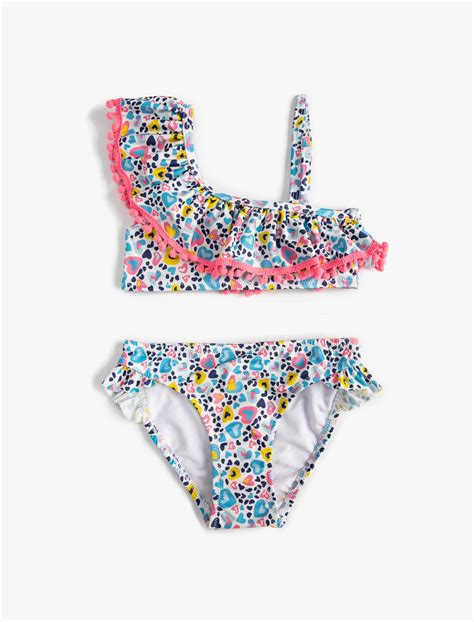 Mavi K Z Ocuk Bikini Tak M F Rf Rl Tek Omuz Nce Ask L Skg Bm Koton