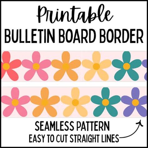 flower bulletin board border floral classroom decor printable tpt