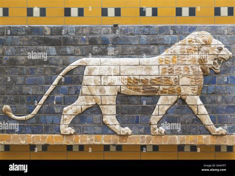 Glazed Brick Lion In Relief From The Procession Street Babylon