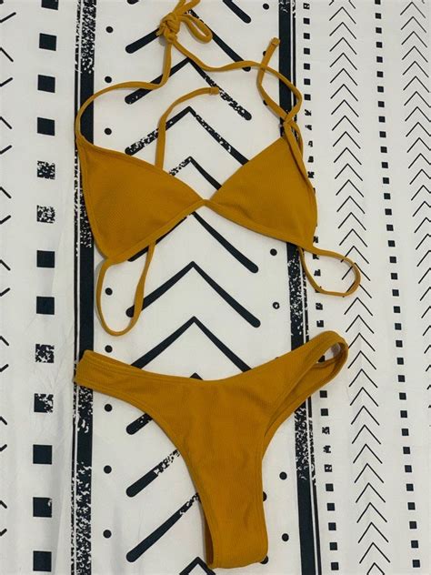 Mustard Bikini Women S Fashion Swimwear Bikinis Swimsuits On Carousell