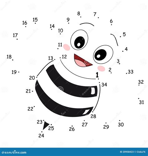 El Juego De Los Puntos, La Abeja Stock de ilustración - Ilustración de