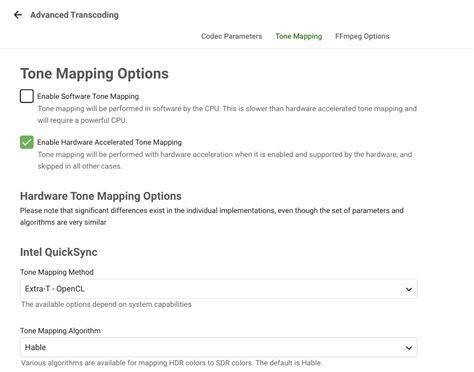 enable HDR tone mapping - Synology - Emby Community