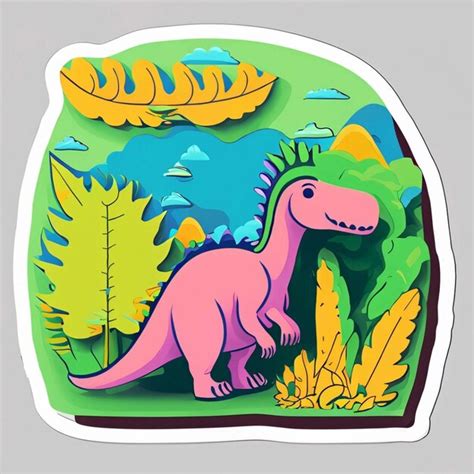 Premium Ai Image Dinosaur Stickers