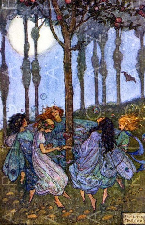 Fairies Dancing Around Maypole Printable Wall Art Vintage Etsy