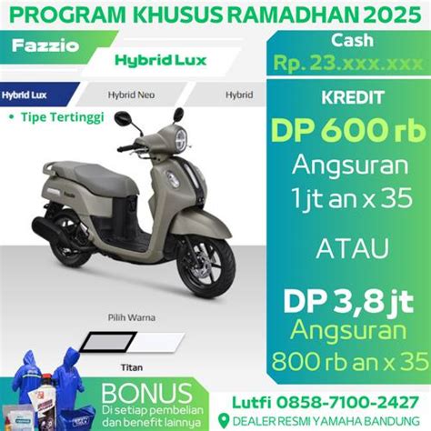 jual yamaha fazzio hybrid lux titan  motor matic  fazzio