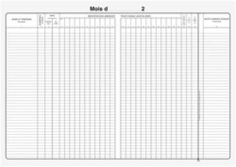 ELVE 83500056 à 3 89 Registre d appel journalier maternelle