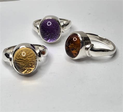 Ripple Ring Amber Sculpted Jewels